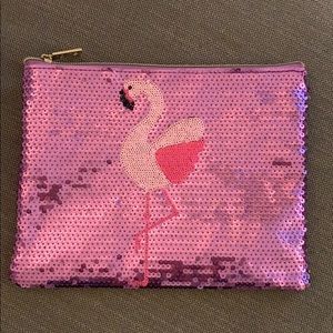 Sequined flamingo bag/clutch